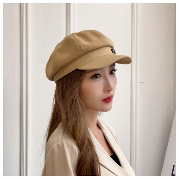Vintage Basker Hat Newsboy Hat KHAKI khaki