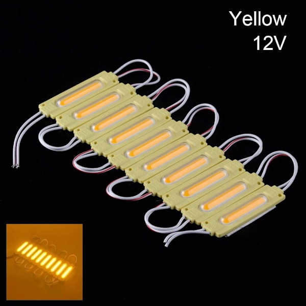 10 kpl LED-moduuli COB Light KELTAINEN 12V KELTAINEN 12V yellow 12V