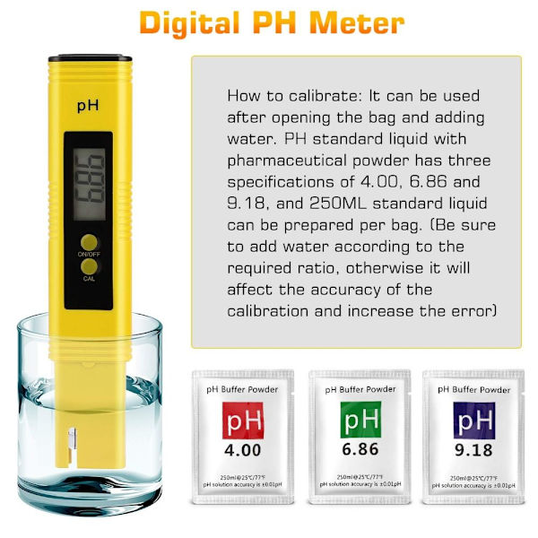 Digital PH Meter Tester Vand Hydroponics PH Tester Pen