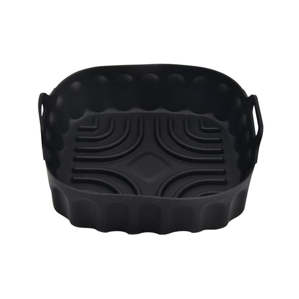 Firkantet silikonegryde til airfryer bagekurv GRÅ 21,5 CM