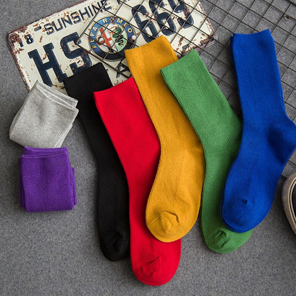 Medium Tube Socks Harajuku Pile Socks GUL yellow