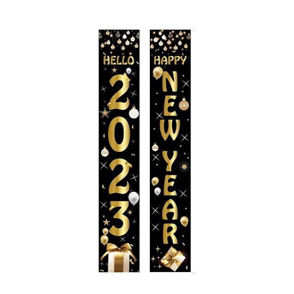 2023 Hyvää uutta vuotta Couplet Decor taustalla riippuva lippu 3 3