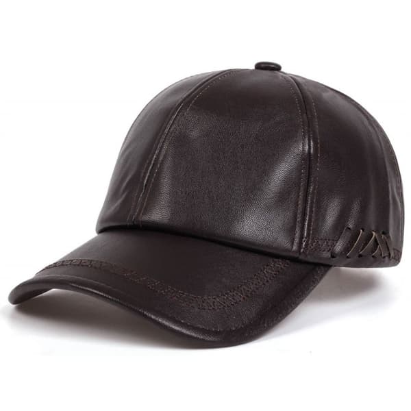 Læder Baseball Caps Termo Hatte BRUN brown
