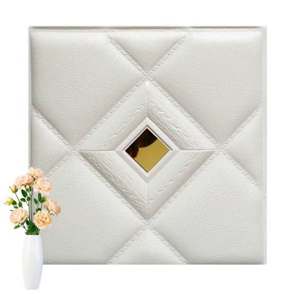 2 STK selvklæbende vægklistermærke 3D tapet HVID DESIGN B White Design B-Design B