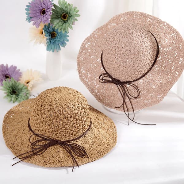 Vikbar Strandhatt för Kvinnor beige