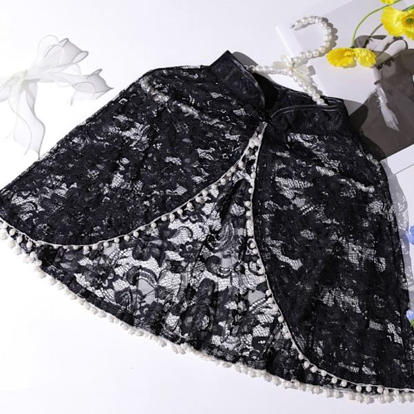 Bride Shawl Evening Prom Cape SORT black