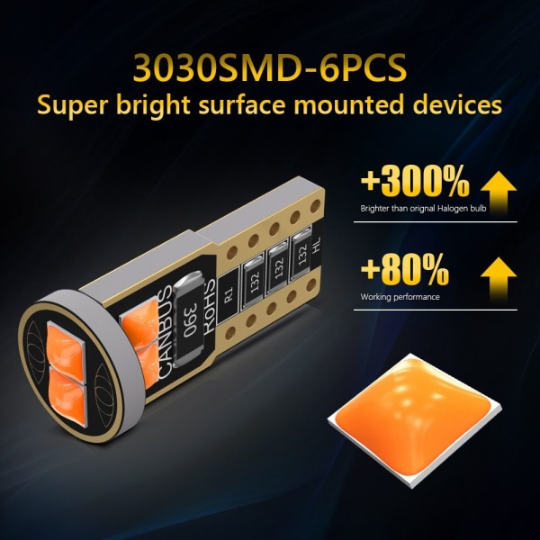 5st LED-lampor Canbus bilinredningslampor LJUSBLÅ light blue