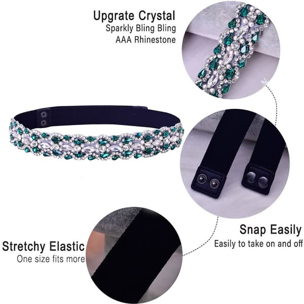 Bröllopsklänning Bälte Bröllop Sash Bälte Rhinestones Golden Belt