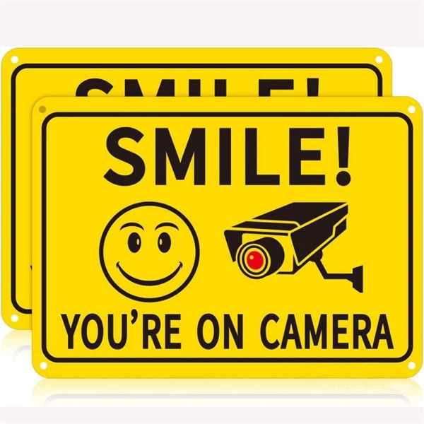 2st Smile You're on Camera Sign Video för säkerhetskameraskylt
