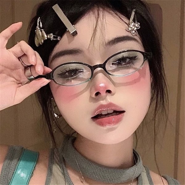 Japan Spicy Girl Glasögon Ram Ingen smink Vanliga glasögon GRÖN Green