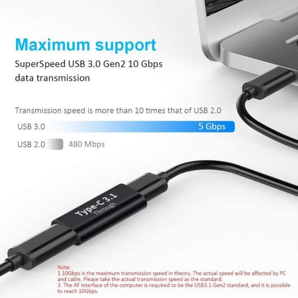 5 kpl C-tyypin 3.1-sovittimen USB-C-muunnin 10 Gbps 5PCS