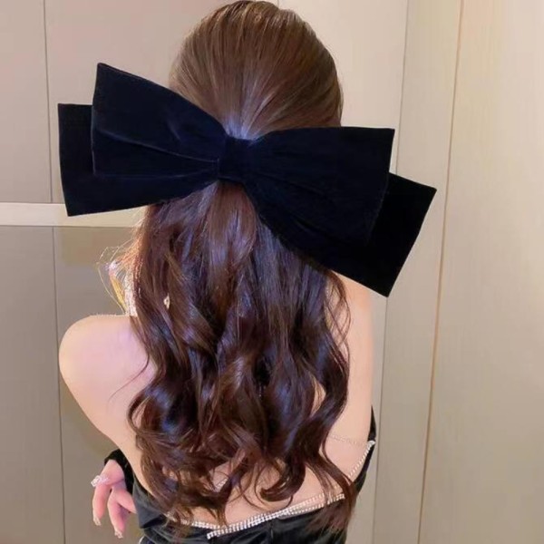 1kpl Bow Hair Clip -hiustarvikkeet MUSTA Black