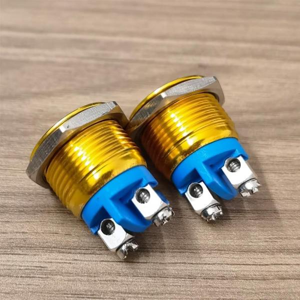 2 stk trykknapafbryder 16mm 3A/12V 24V 36 DC