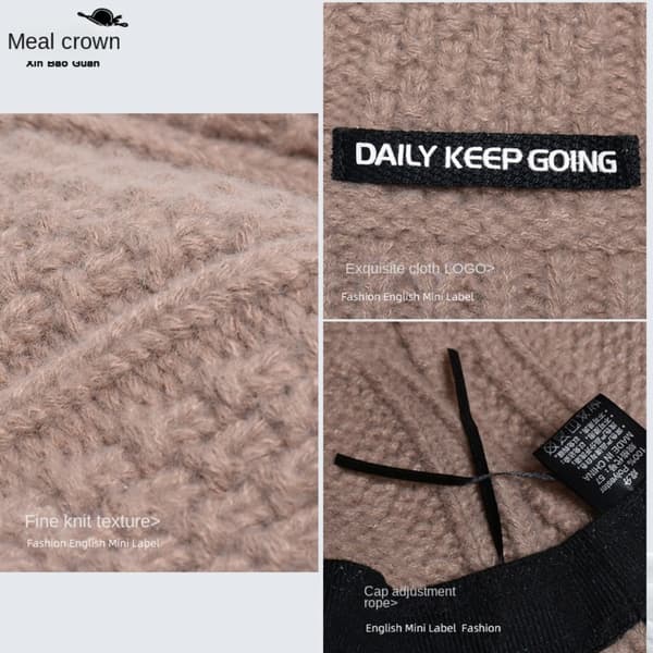 Høst Vinter Lue Strikket Caps BEIGE Beige