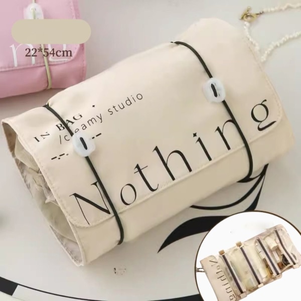 Taittuva meikkilaukku Toalettilaukku BEIGE beige