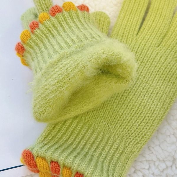 Full Finger Handsker Strikkede Stretch Handsker GUL yellow