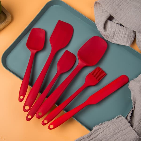 6 st Silikon Spatel Set Bakverksskrapa Borste GRÖN green