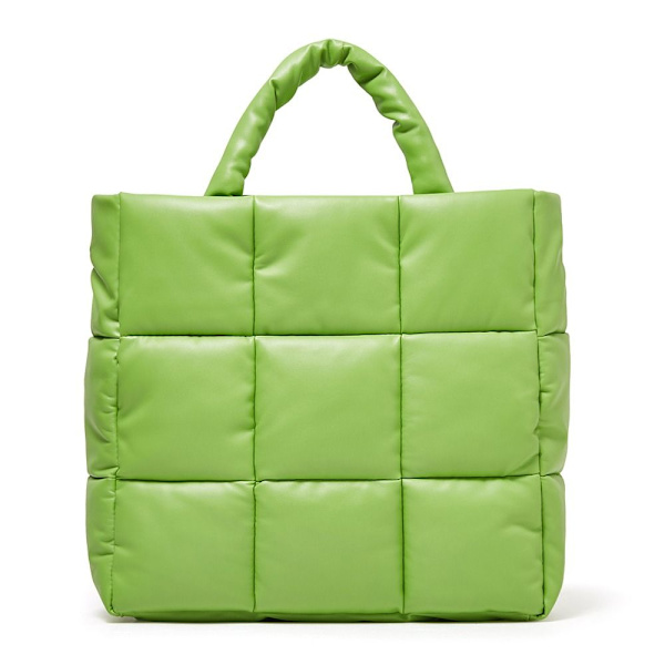 Naisten käsilaukut Suuri puffer-kangaskassi LIME VIHREÄ Lime Green