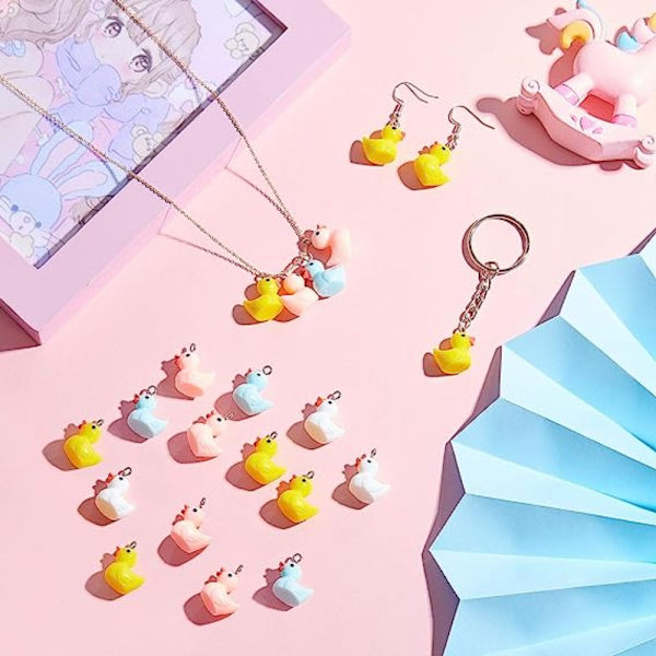 50 stk duck charms anheng duck form øredobber dingler