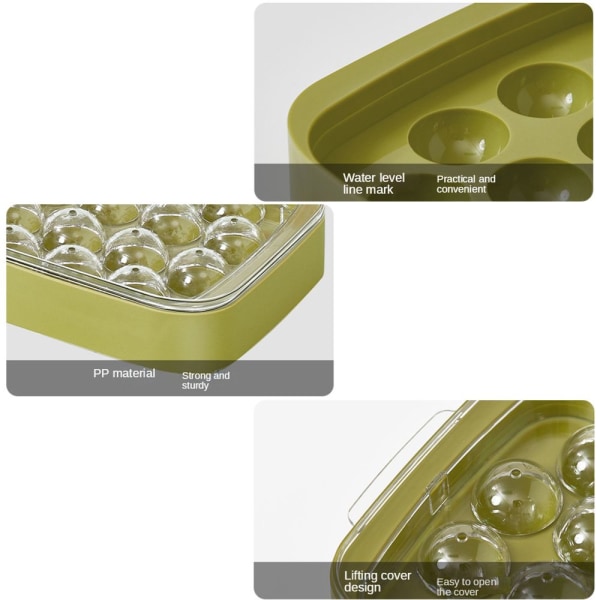 22 Grids Ice Cube Opbevaringsbeholder Ice Cube Maker orange
