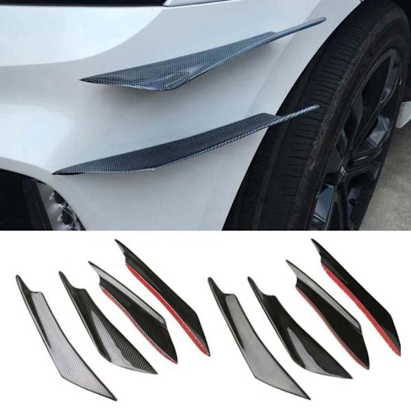 Auton etupuskuri Canards Splitterit Auton spoileri MUSTA MUSTA Black