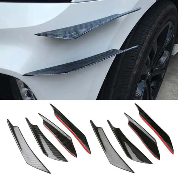Bil Front Bumper Canards Splitters Bilspoiler KARBONFIBER Carbon Fiber