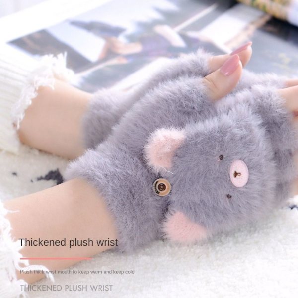 1Pari Fingerless Gloves Half Finger Gloves VILLA purple