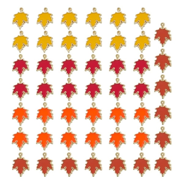 40 stk Fall Charms Maple Leaf vedhæng Emalje Charms