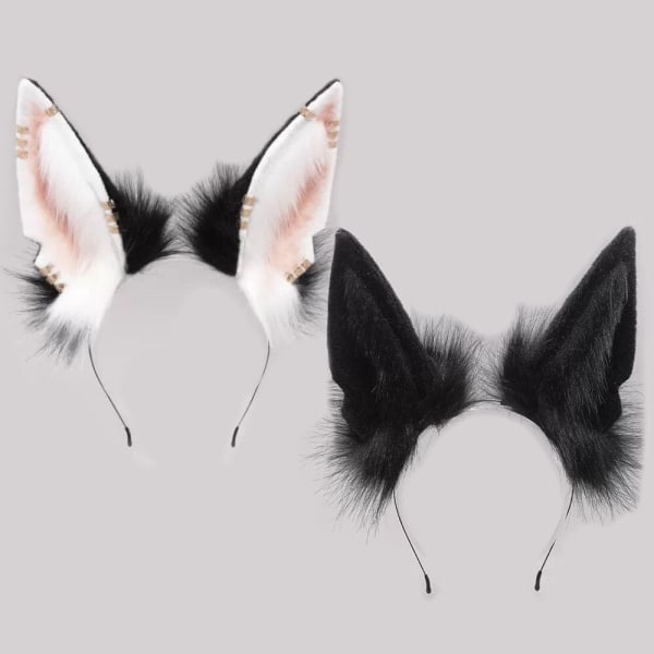 Wolf Ears Hovedbeklædning Lolita Pandebånd HVID 2 2 white 2-2