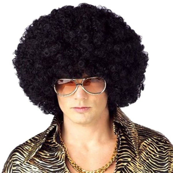 Svart afro lockigt peruk Färgglada peruker MULTICOLOR multicolor