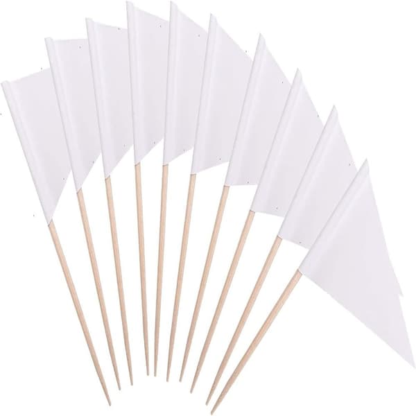 120 kpl Cupcake White Triangle Flag Logo Buffet koristelu 120 pcs