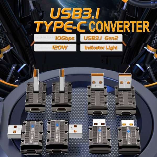 Typ-C 3.1 till USB adapter USB-C-omvandlare 1 1 1