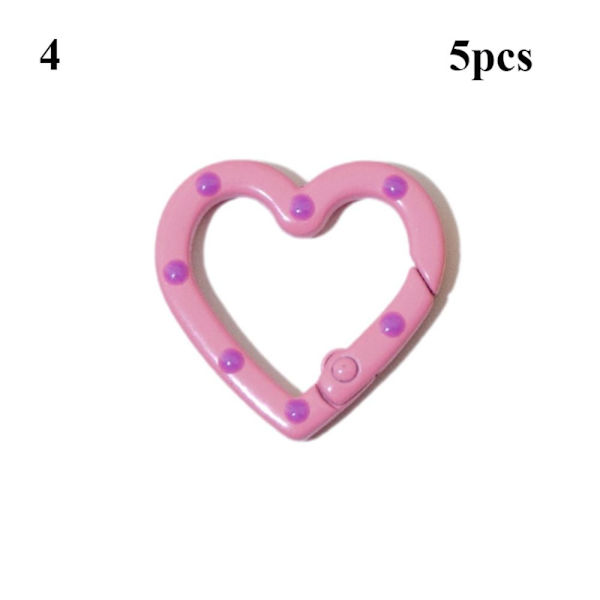 5 stk Spring Heart Ring Spænder Karabinhage 4 4 4