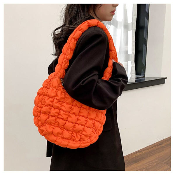 Dun Cloud Taske Plettet Stor Håndtaske Boble Håndtaske orange