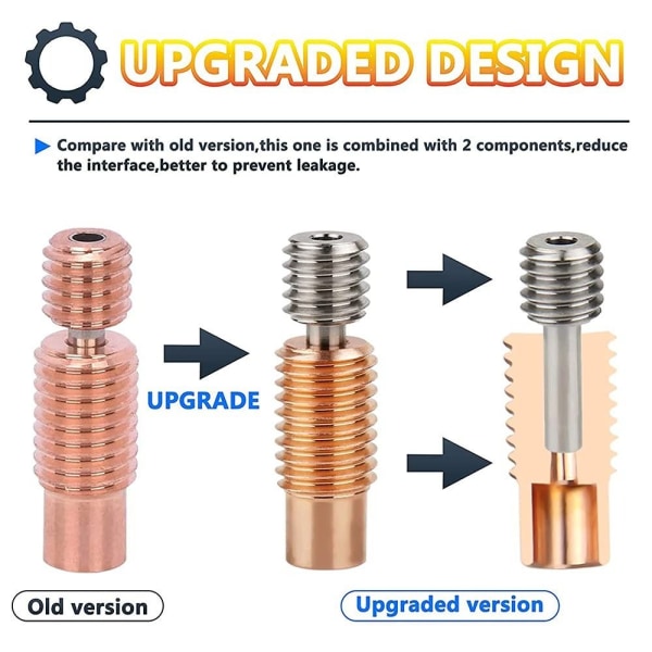 2stk Oppgradering Bi-metall heatbreak V6 Hotend A A A