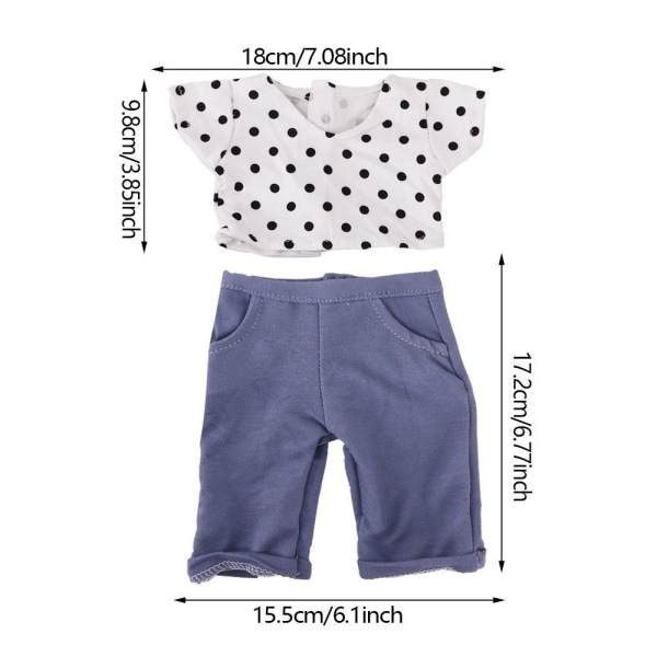 Doll Vaatteet T-paita Housut 1 1 1