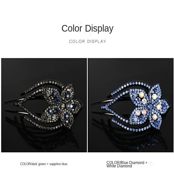 Kristallhårklemmer for kvinner Rhinestone-hårnål C C C