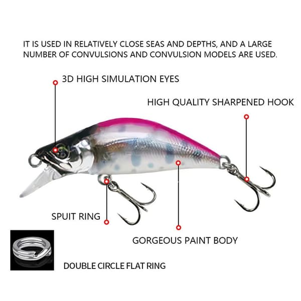 2st Mini Fishing Bait VIB sjunkande Lure E E E