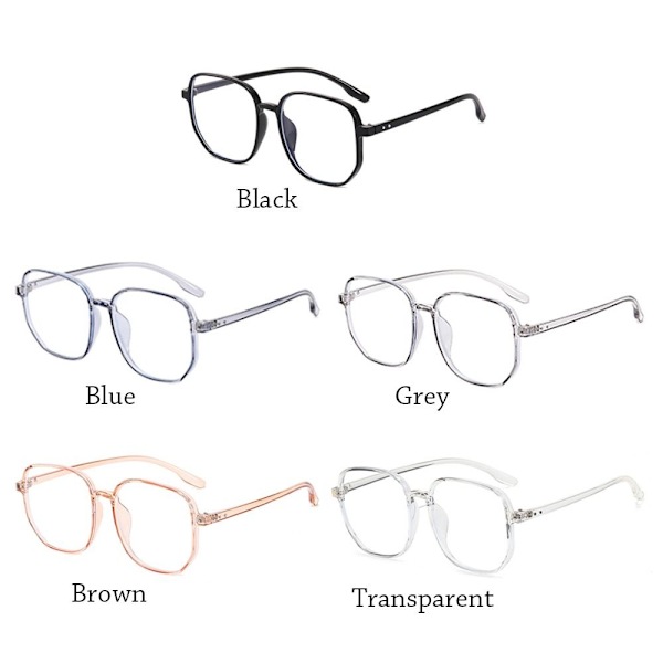 Anti-Blue Light Glasses Ylisuuret silmälasit LÄPINÄKYVÄT Transparent