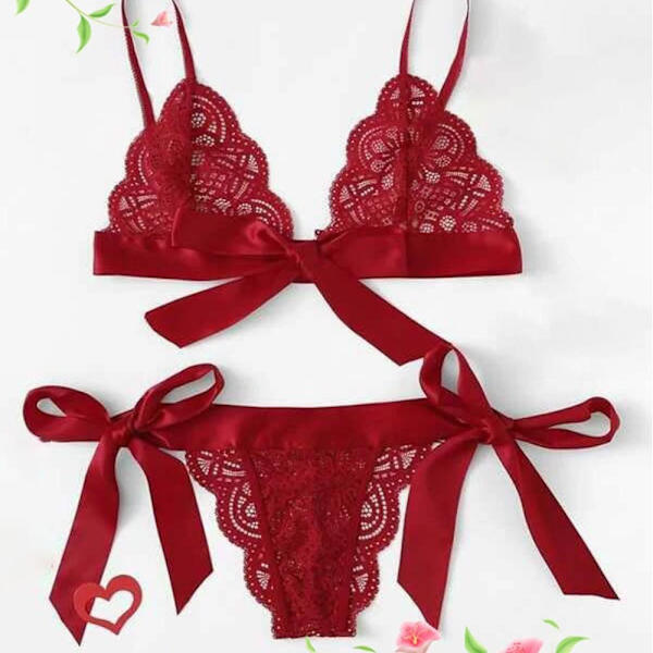 Trepunktsundertøj Lingeri i splitstykke CLARET M claret M