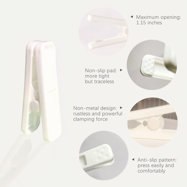 20 kpl Muovivaatepinnit Pyykkineulat Pikkuripustimet housuille White 20 Pcs-20 Pcs