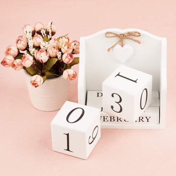 Evighetskalender träblock Kalender skrivbordsdekoration