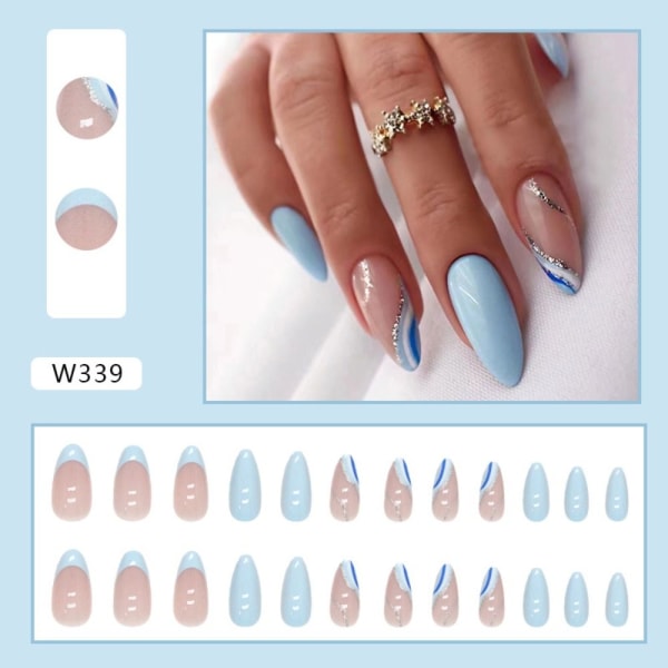 24stk False Nails Long Mandel W337 W337 W337