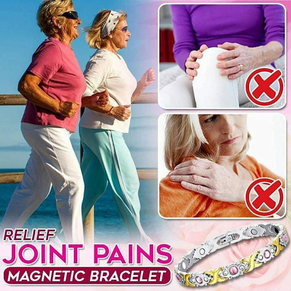 Magneettiset rannerenkaat Menopause Reliving Rannekoru HOPEAA JA KULLAA Silver and Gold