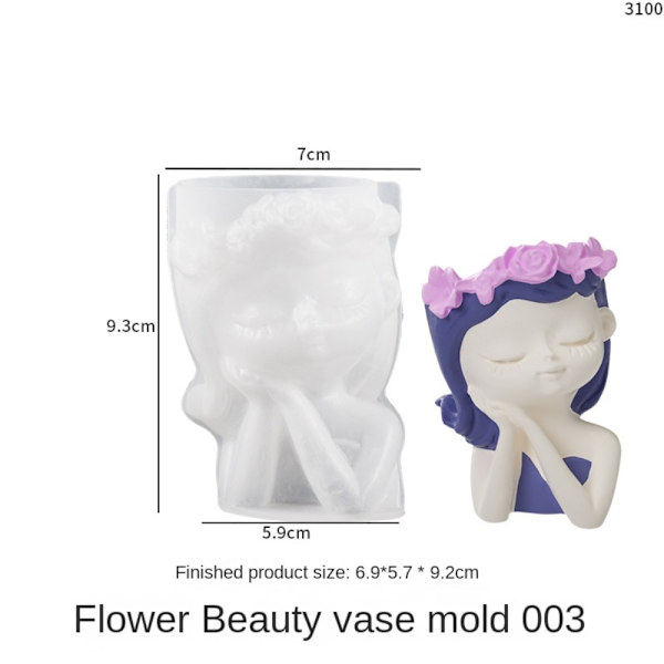 Blomsterpotte Silikonform Vaseformer 3 3 3