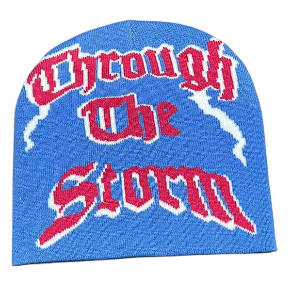 Knitting Cap Hat Pipo Bonnet SININEN&PUNAINEN blue&red