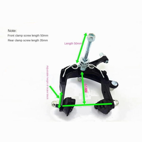 Cykel Skivebremse V-form SORT FRONT FRONT black front-front