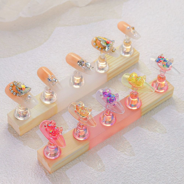 Log Nail Stand Nail Art Practice Base VIT white