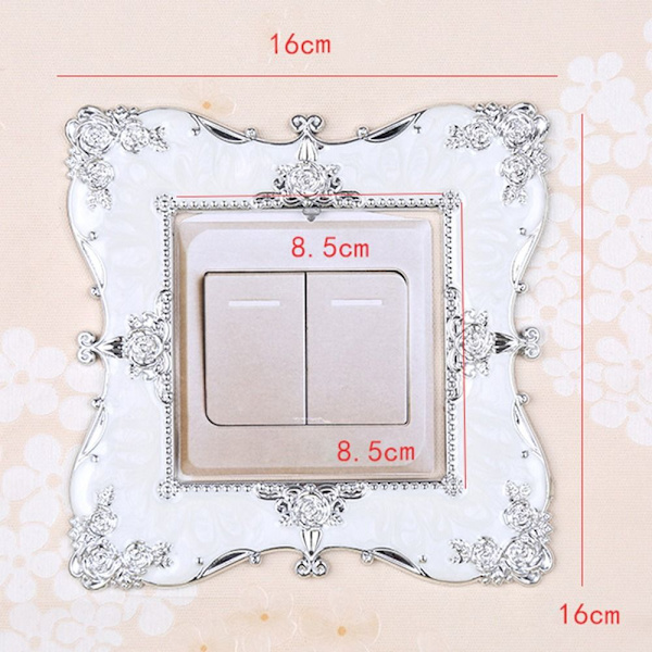 Enkel Ljusbrytare Cover Sockel Surround Ram SILVER silver