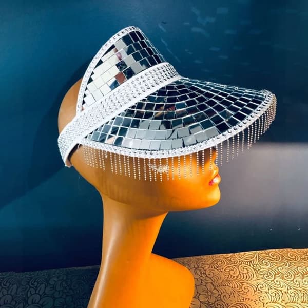 Disco Dekor Hatter Visir Caps SØLV silver